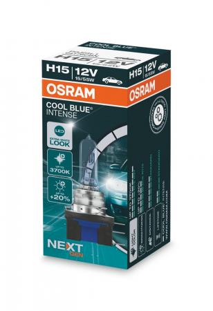 Osram HAL Cool Blue Intense Next Gen H15 PKW +100% 15/55W 260/1350lm bis 3700k PGJ23t-1 12V