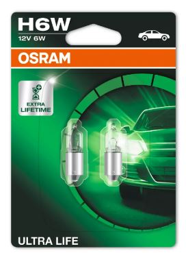 Osram AUX Ultra Life H6W PKW 6W 125lm BAX9x 12V 2er Blister