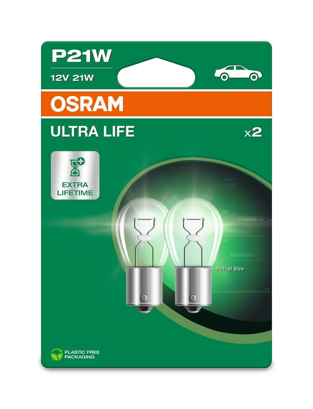 Osram AUX Ultra Life P21W PKW 21W 460lm BA15s 12V 2er Blister