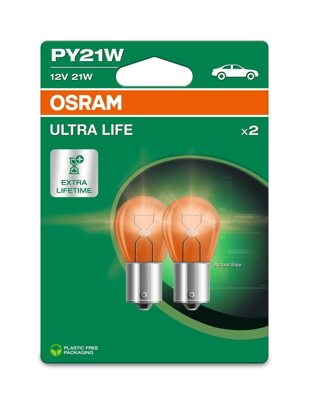 Osram AUX Ultra Life PY21W PKW 21W 280lm BAU15s 12V 2er Blister