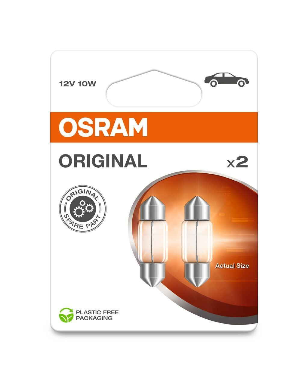 Osram Original Soffitten PKW 10W 120lm SV8.5-8 12V 2er Blister