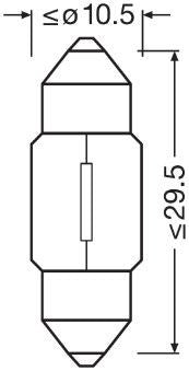 Osram Original Soffitten PKW 10W 120lm SV8.5-8 12V 2er Blister