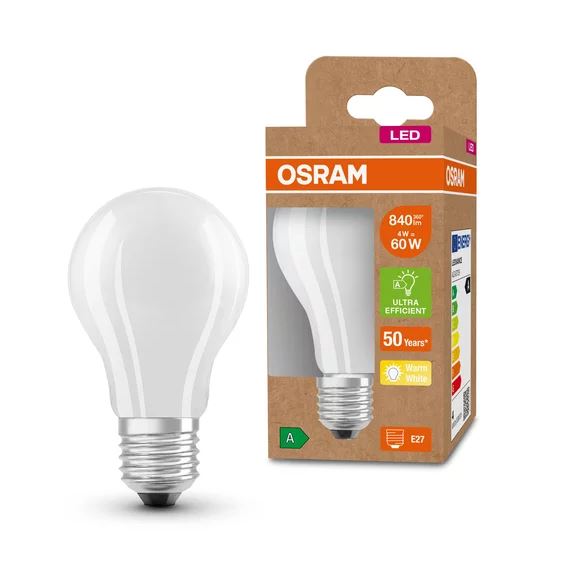 Osram LED Filament Classic A matt 300° Ultra-Efficient 4-60W/830 warmweiß 840lm E27 220-240V