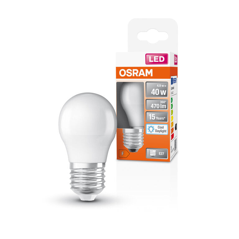 Osram / Ledvance LED Star Tropfen P matt 150° 4,9-40W/865 tageslichtweiß 470lm E27 220-240V