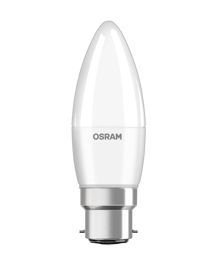 Osram / Ledvance LED Base Kerze B matt 220° 4,9-40W/827 warmweiß 470lm B22d 220-240V 3er Pack