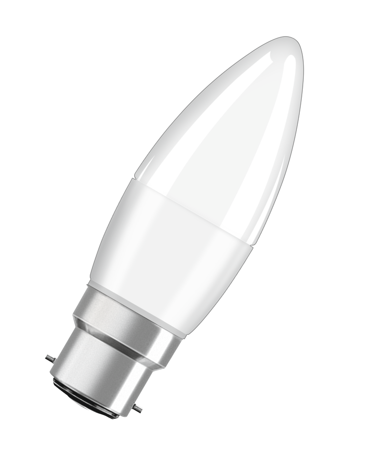 Osram / Ledvance LED Base Kerze B matt 220° 4,9-40W/827 warmweiß 470lm B22d 220-240V 3er Pack