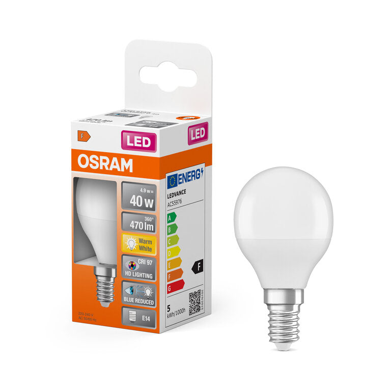 Osram / Ledvance LED Star Tropfen P matt 180° 4,9-40W/927 warmweiß 470lm E14 220-240V