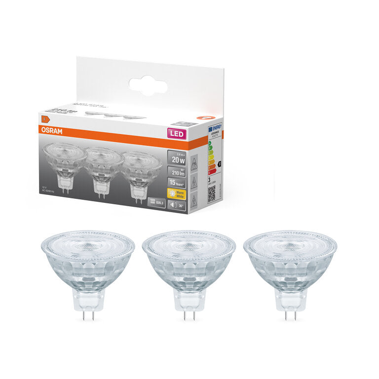 Osram / Ledvance LED Star Spot MR16 36° 2,6-20W/827 warmweiß 210lm GU5.3 12V 3er Pack