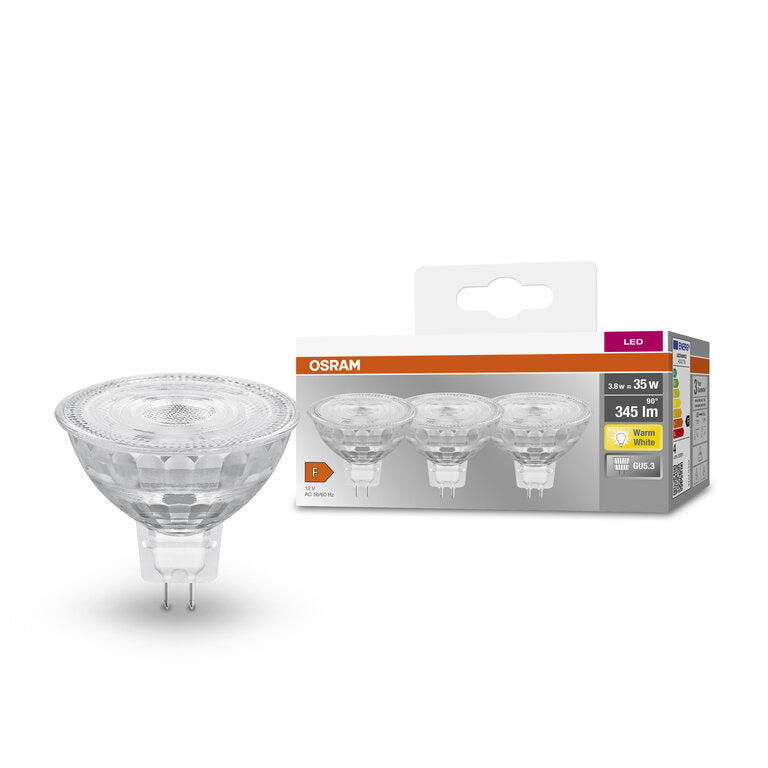 Osram / Ledvance LED Star Spot MR16 36° 3,8-35W/827 warmweiß 345lm GU5.3 12V 3er Pack