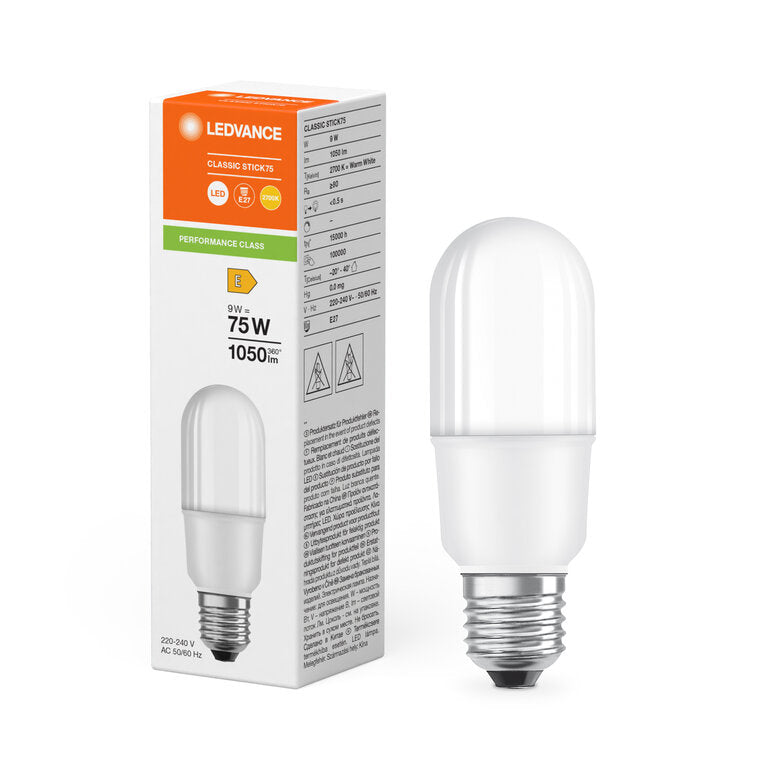 Osram / Ledvance LED Stick matt 200° Performance 9-75W/827 extra warmweiß 1050lm E27 220-240V