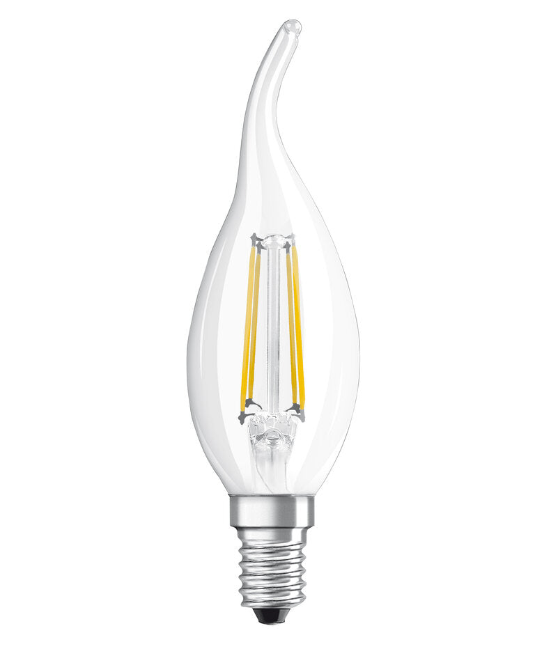Osram / Ledvance LED Filament Kerze BA klar Windstoß 300° Superior 3,4-40W/927 warmweiß 470lm E14 220-240V dimmbar