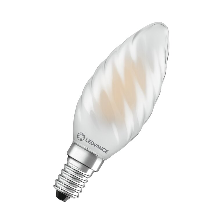 Osram / Ledvance LED Filament Kerze BW matt gedreht 300° Superior 3,4-40W/940 kaltweiß 470lm E14 220-240V dimmbar