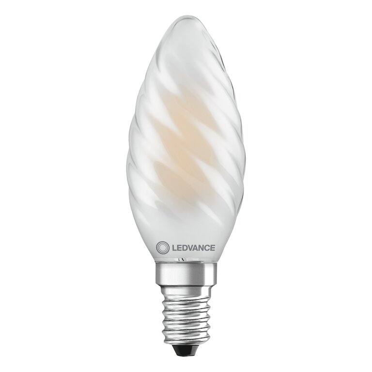 Osram / Ledvance LED Filament Kerze BW matt gedreht 300° Superior 3,4-40W/940 kaltweiß 470lm E14 220-240V dimmbar