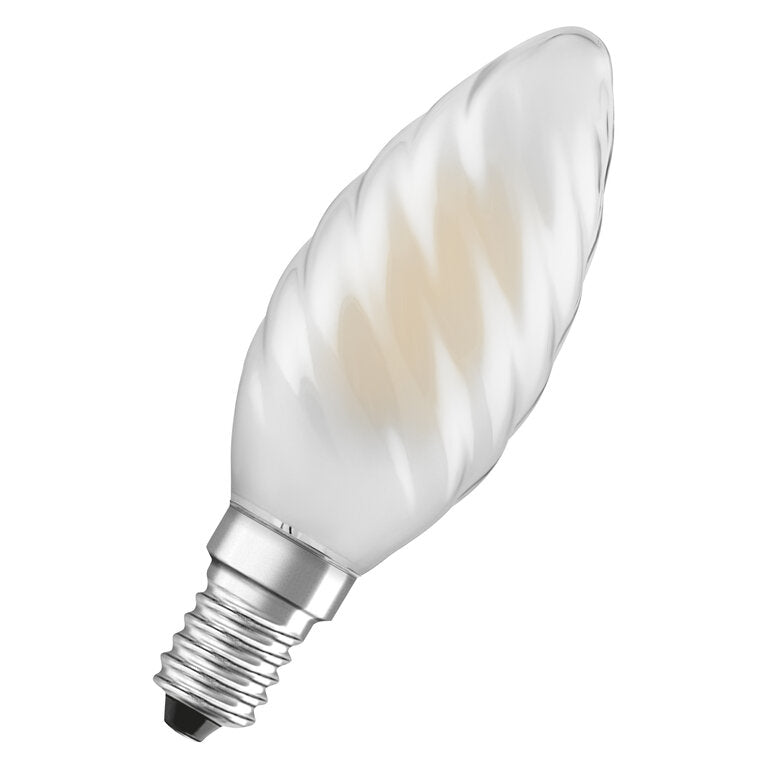 Osram / Ledvance LED Filament Kerze BW matt gedreht 300° Superior 3,4-40W/940 kaltweiß 470lm E14 220-240V dimmbar