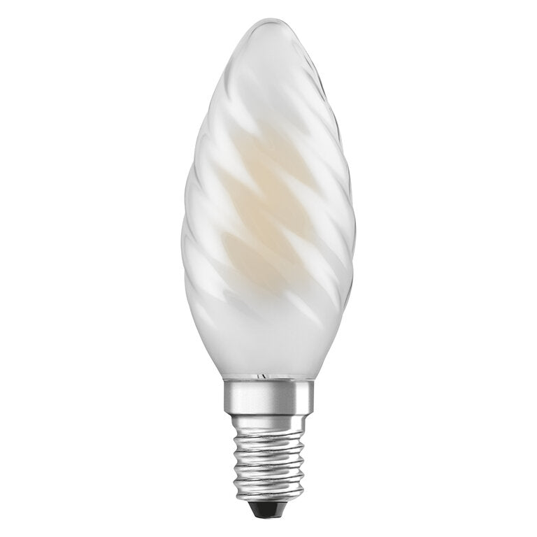 Osram / Ledvance LED Filament Kerze BW matt gedreht 300° Superior 3,4-40W/940 kaltweiß 470lm E14 220-240V dimmbar
