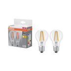 Osram / Ledvance LED Filament Base Classic A klar 300° 7-60W/827 warmweiß 806lm E27 220-240V 2er Pack