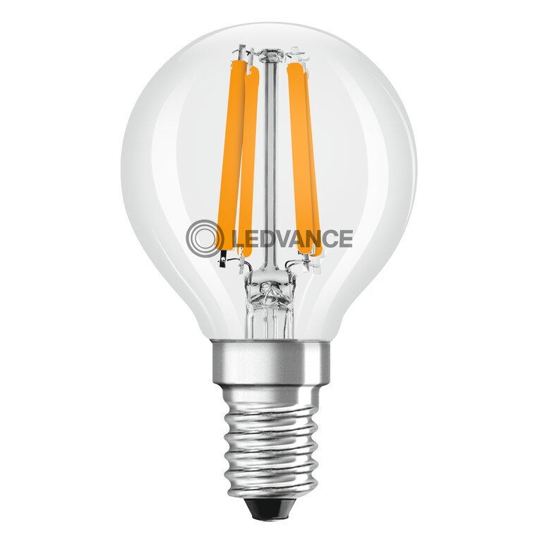 Osram / Ledvance LED Filament Tropfen P klar 300° Superior 4,2-40W/927 warmweiß 470lm E14 220-240V dimmbar