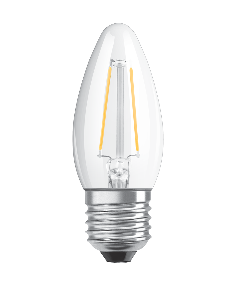 Osram / Ledvance LED Filament Kerze B klar 300° Performance 4,8-40W/827 warmweiß 470lm E27 220-240V dimmbar