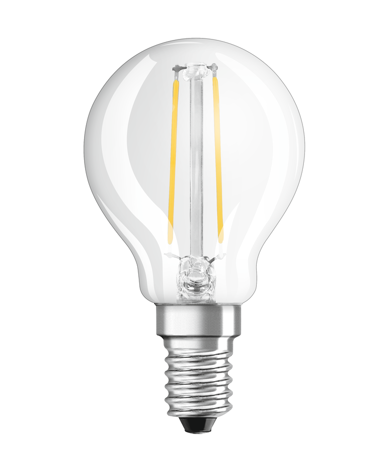 Osram / Ledvance LED Filament Tropfen P klar 300° Performance 2,5-25W/827 warmweiß 250lm E14 220-240V