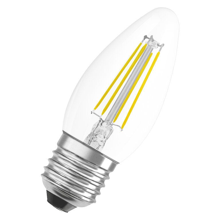 Osram / Ledvance LED Filament Kerze B klar 300° Performance 4-40W/827 warmweiß 470lm E27 220-240V