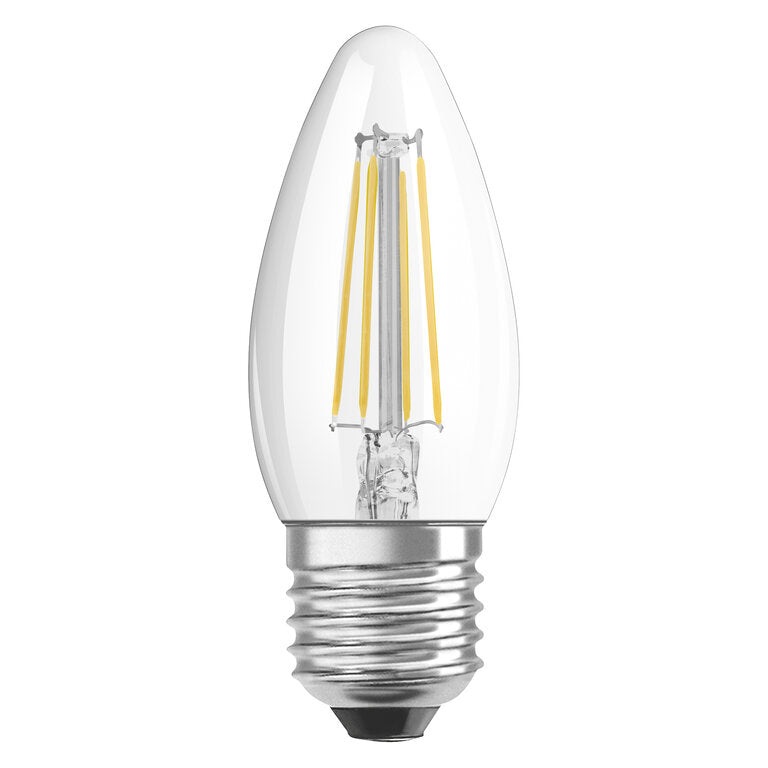 Osram / Ledvance LED Filament Kerze B klar 300° Performance 4-40W/827 warmweiß 470lm E27 220-240V