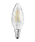 Osram / Ledvance LED Filament Kerze BW klar gedreht 300° Performance 4-40W/827 warmweiß 470lm E14 220-240V