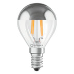 Osram / Ledvance LED Filament Tropfen P verspiegelt silber 300° Performance 4-31W/827 warmweiß 350lm E14 220-240V
