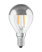 Osram / Ledvance LED Filament Tropfen P verspiegelt silber 300° Performance 4-31W/827 warmweiß 350lm E14 220-240V