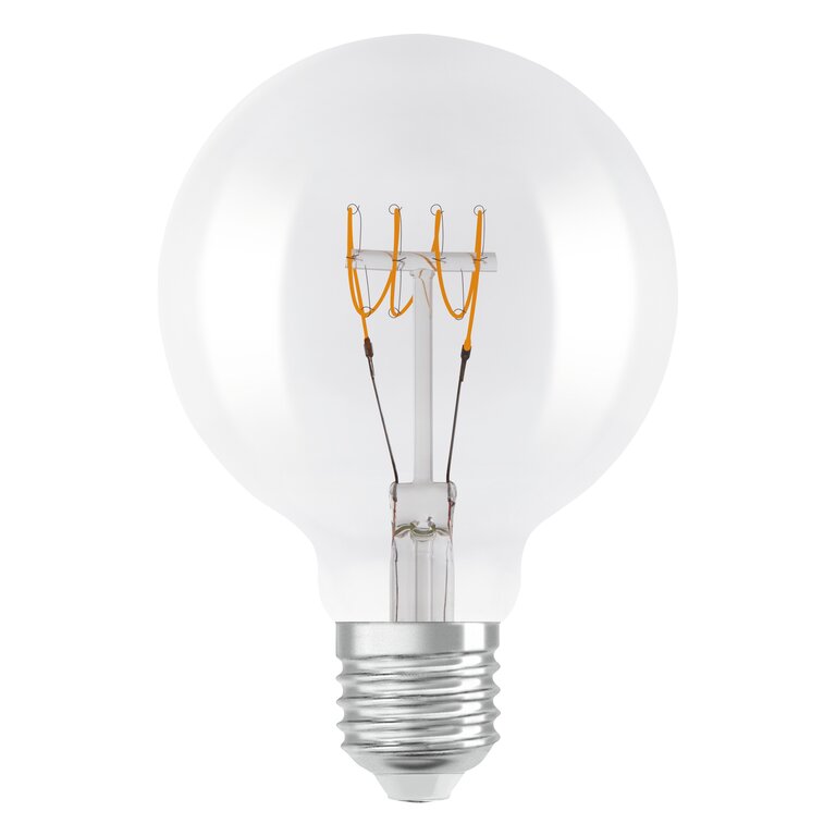 Osram / Ledvance LED Filament Vintage 1906 Globe G95 klar 320° 4,8-40W/827 warmweiß 470lm E27 220-240V dimmbar