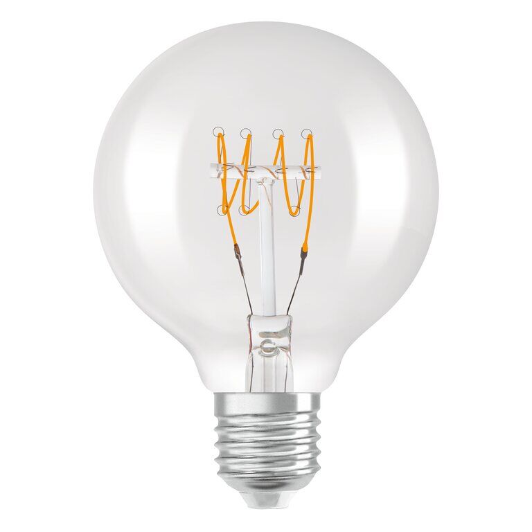 Osram / Ledvance LED Filament Vintage 1906 Globe G80 klar 320° 4,8-40W/827 warmweiß 470lm E27 220-240V dimmbar
