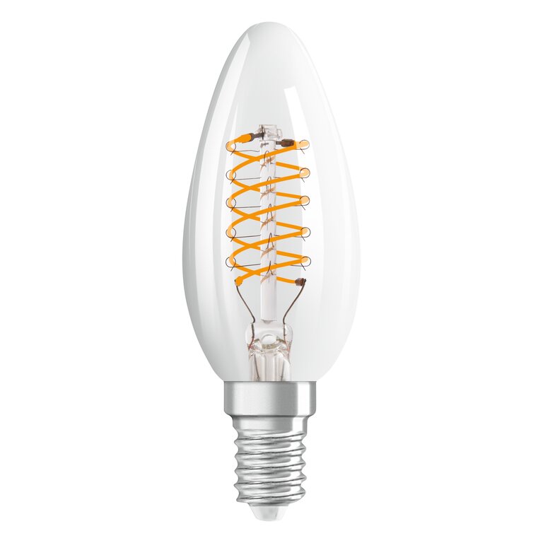 Osram / Ledvance LED Filament Vintage 1906 Kerze B klar 320° 4,8-40W/827 warmweiß 470lm E14 220-240V dimmbar