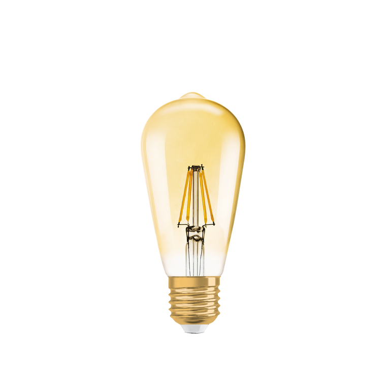 Osram / Ledvance LED Filament Vintage 1906 Edison gold 300° 6,5-55W/824 extra warmweiß 725lm E27 220-240V dimmbar