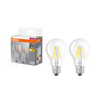 Osram / Ledvance LED Filament Base Classic A klar 300° 4-40W/827 warmweiß 470lm E27 220-240V 2er Pack