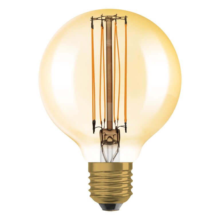 Osram / Ledvance LED Filament Vintage 1906 Globe G80 gold 320° 8,8-60W/822 extra warmweiß 806lm E27 220-240V dimmbar