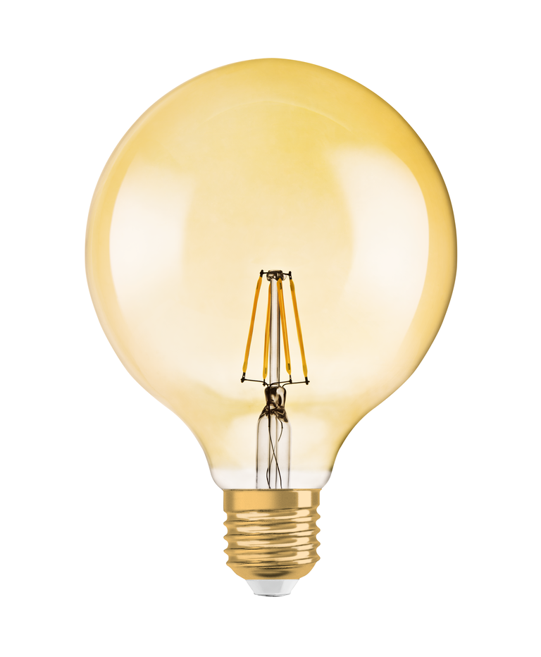 Osram / Ledvance LED Filament Vintage 1906 Globe G125 gold 300° 4-35W/824 extra warmweiß 410lm E27 220-240V