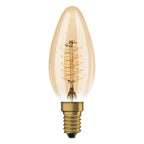 Osram / Ledvance LED Filament Vintage 1906 Kerze B gold 320° 3,4-25W/822 extra warmweiß 250lm E14 220-240V dimmbar