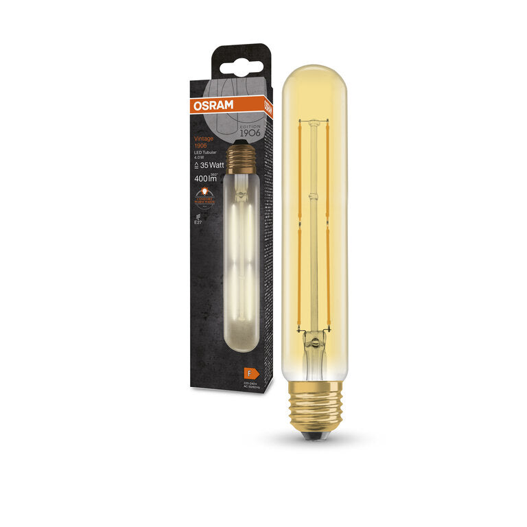 Osram / Ledvance LED Filament Vintage 1906 Tubular gold 300° 4-35W/820 extra warmweiß 400lm E27 220-240V
