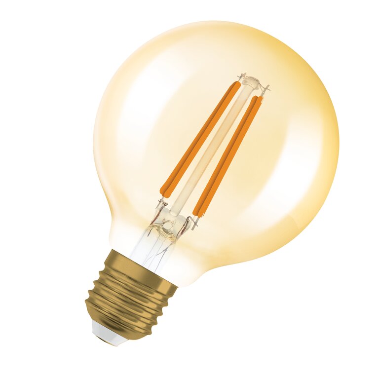 Osram / Ledvance LED Filament Vintage 1906 Globe G80 klar 300° 7,2-60W/824 extra warmweiß 806lm E27 220-240V dimmbar 2er Pack
