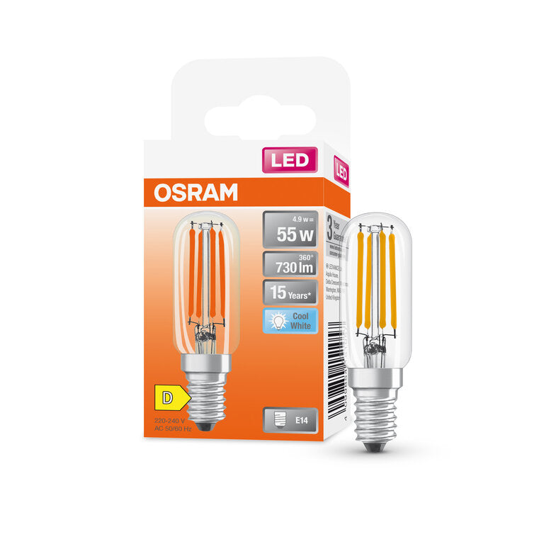 Osram / Ledvance LED Filament Special Stick T klar 300° 4,9-55W/840 kaltweiß 730lm E14 220-240V
