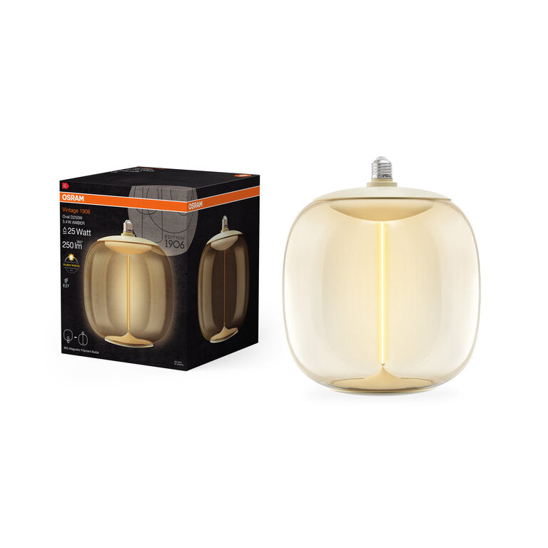 Osram / Ledvance LED Filament Magnet Vintage 1906 Big Oval G klar 320° 3,4-25W/827 warmweiß 250lm E27 220-240V