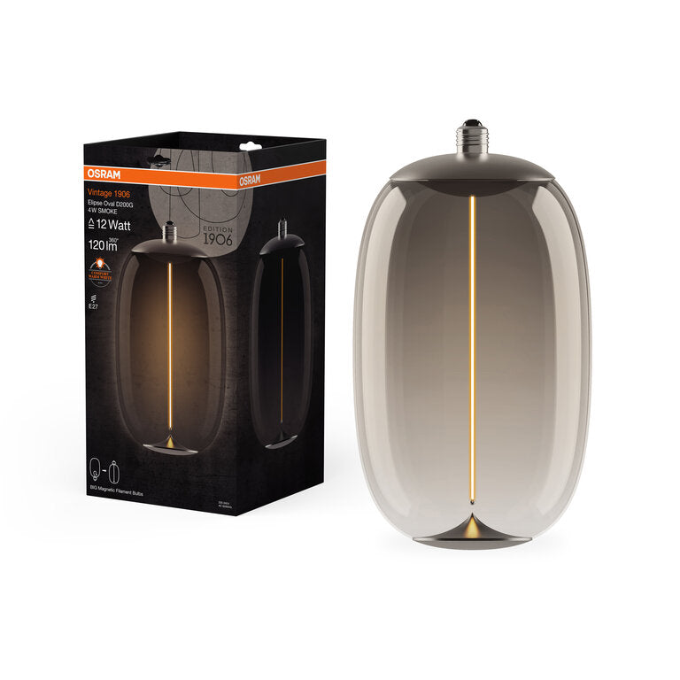 Osram / Ledvance LED Filament Magnet Vintage 1906 Big Elipse Oval G klar 320° 4-12W/818 extra warmweiß 120lm E27 220-240V