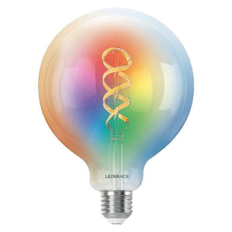 Osram / Ledvance LED Filament Smart+ Multicolor Globe G125 klar 320° 4,8-40W/827…865 RGBW einstellbar 470lm E27 220-240V dimmbar