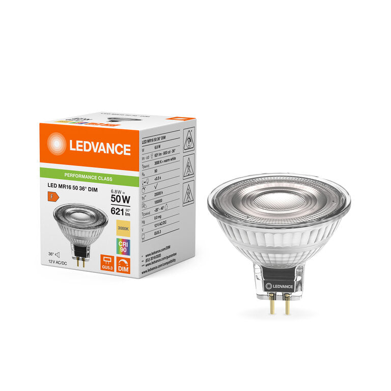 Osram / Ledvance LED Spot MR16 36° Performance 6,8-50W/930 warmweiß 621lm GU5.3 12V dimmbar