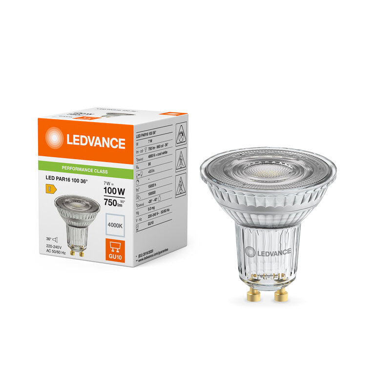 Osram / Ledvance LED Spot PAR16 36° Performance 7-100W/840 kaltweiß 750lm GU10 220-240V