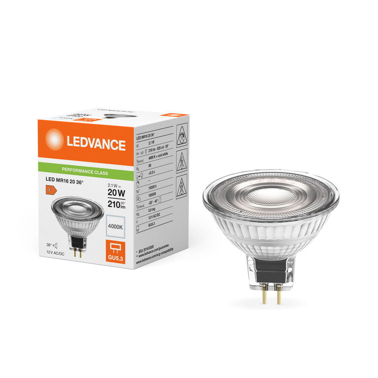 Osram / Ledvance LED Spot MR16 36° Performance 2,1-20W/840 kaltweiß 210lm GU5.3 12V