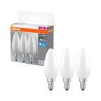 Osram / Ledvance LED Filament Base Kerze B matt 300° 5,9-60W/865 tageslichtweiß 806lm E14 220-240V 3er Pack