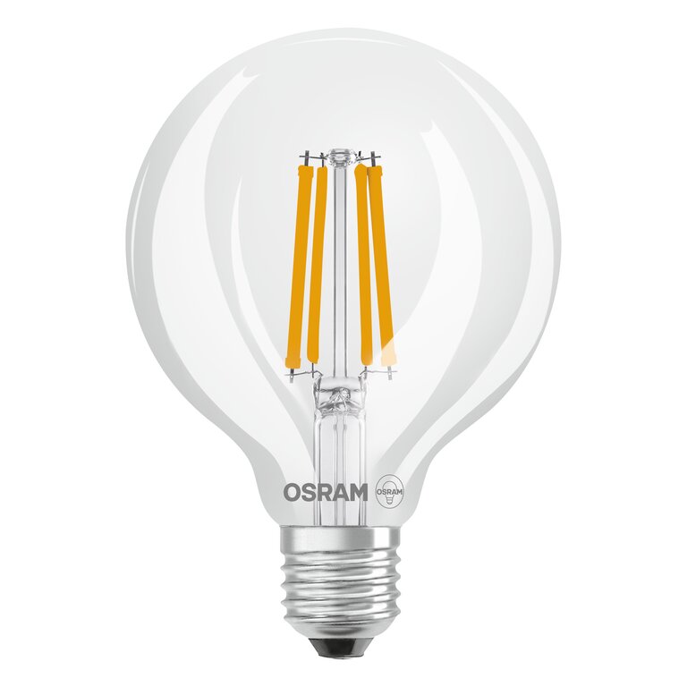 Osram / Ledvance LED Filament Globe G95 klar 300° UltraEfficient 3,8-60W/827 warmweiß 806lm E27 220-240V
