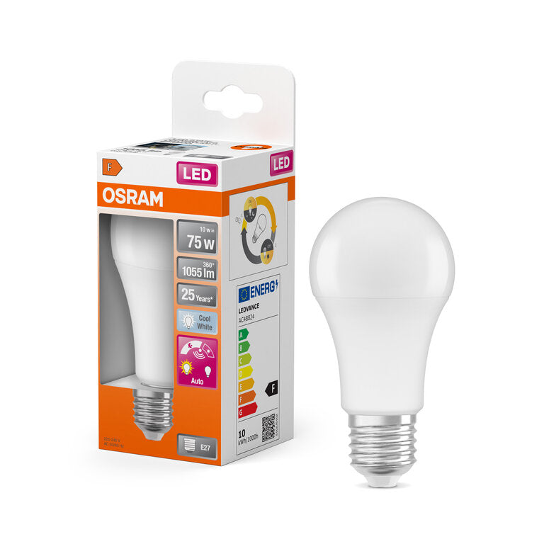 Osram / Ledvance LED Star Classic A matt 200° DaylightSensor 10-75W/840 kaltweiß 1055lm E27 220-240V