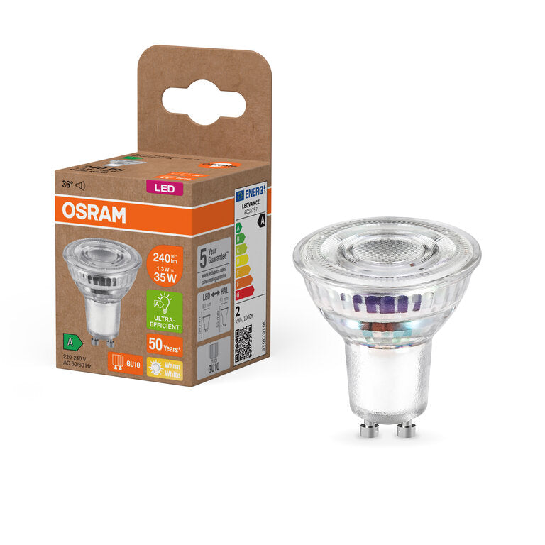 Osram / Ledvance LED Spot PAR16 36° UltraEfficient 1,3-35W/827 warmweiß 240lm GU10 220-240V
