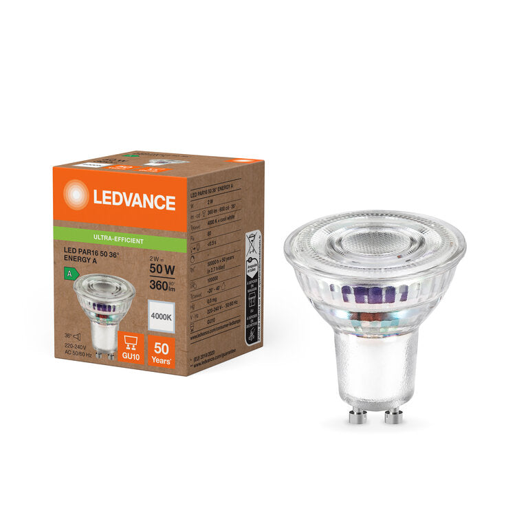Osram / Ledvance LED Spot PAR16 36° Superior UltraEfficient 2-50W/840 kaltweiß 360lm GU10 220-240V